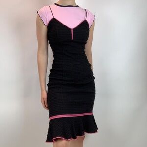 Betsey Johnson Vintage Black and Pink Mermaid Dress Size 4